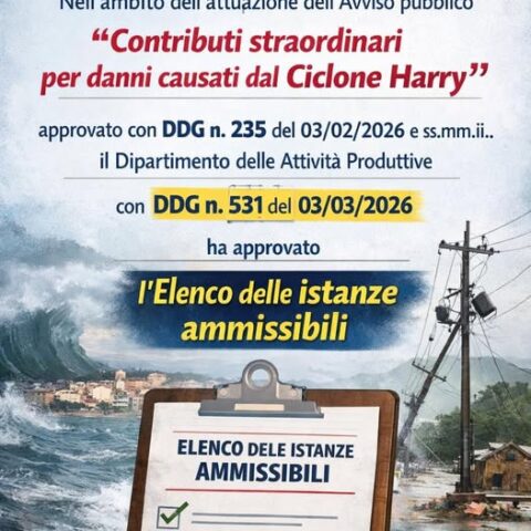CONTRIBUTI STRAORDINARI PER DANNI CICLONE HARRY