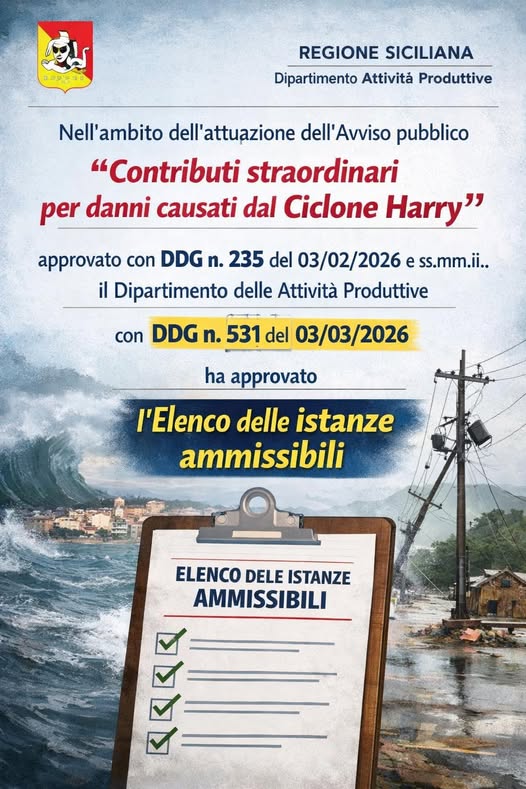 CONTRIBUTI STRAORDINARI PER DANNI CICLONE HARRY